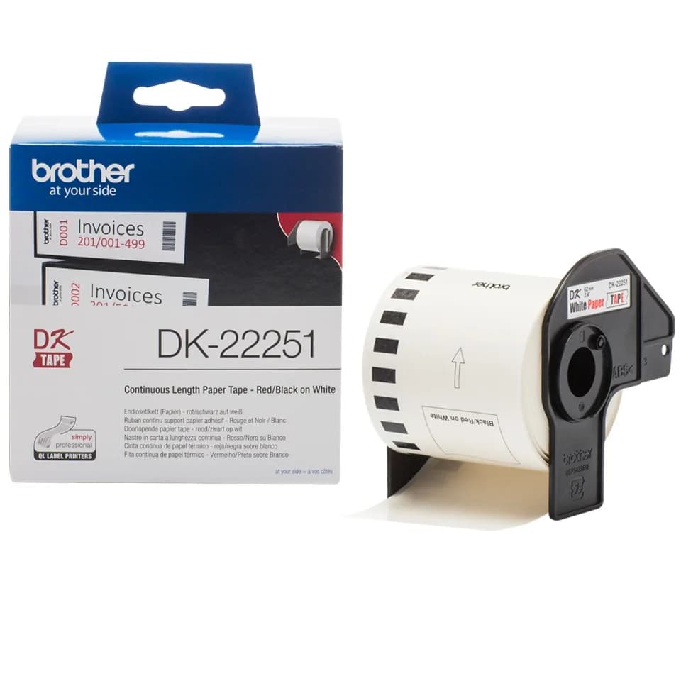 Banda Continua Hartie  Original Brother B&amp;R on White, DK22251, pentru VC-500W, 62mm x 5m, incl.TV 0 RON, "DK22251"