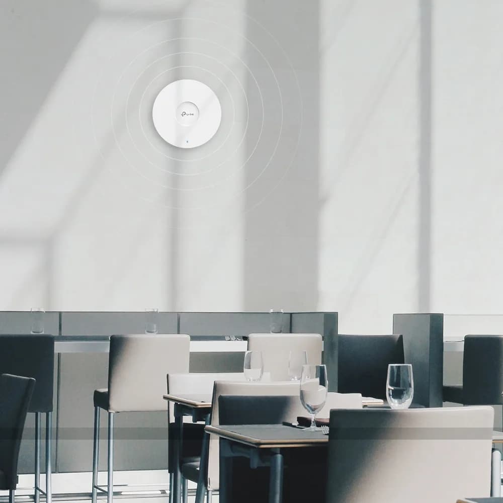 ACCESS POINT TP-LINK wireless AX1800 Mbps dual band, 1 port Gigabit, 4 antene interne, IEEE802.3at PoE, WiFi 6, montare pe tavan/perete "EAP610" — miniatură