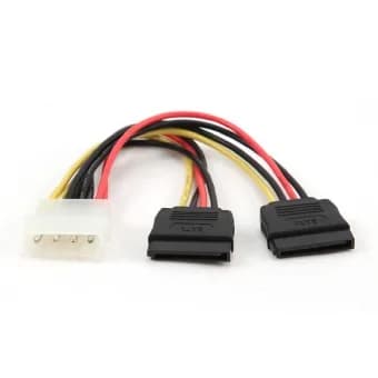 CABLU alimentare Spacer, adaptor Molex la 2 x S-ATA, 15cm, "SPIC-MLX-2SATA-0.15m"