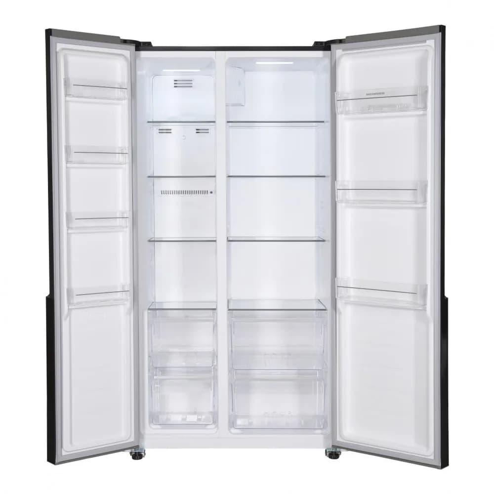 Side by Side HEINNER HSBS-HM442NFGBKE++, No Frost, 442 L, Clasa E, Sticla neagra — miniatură