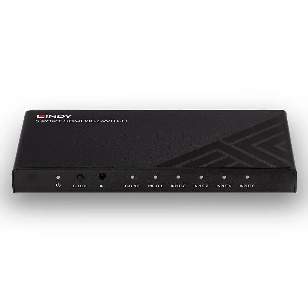 Lindy 5 Port HDMI 18G Switch Technical details Specifications AV Interface: HDMI Interface Standard: HDMI 2.0 Supports Bandwidth: 18Gbps Maximum Resolution: 3840x2160@60Hz 4:4:4 8bit HDCP Support: HDCP 2.2 Supported Audio: Audio Pass-through Separate Audio Ports: - IR Support: 38kHz CEC Support — miniatură