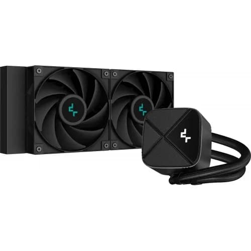 COOLER DeepCool "LS520S Zero Dark", lichid, skt. Intel LGA1700/1200/115x,AMD AM5/AM4, radiator aluminiu,3100 RPM,2x120mm,500-2500 rpm,4-pin, LED alb, negru, "R-LS520-BKNNMM-G-1"