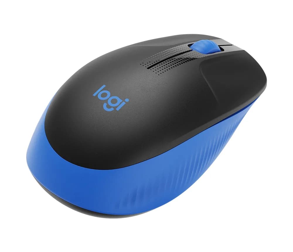 MOUSE LOGITECH, "M190", PC sau NB, wireless, 2.4GHz, optic, 1000 dpi, butoane/scroll 3/1, negru / albastru, 45507171 "910-005907" — miniatură