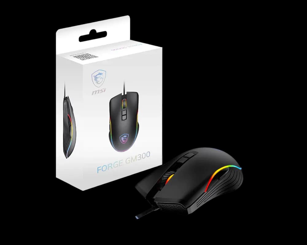 MSI Mouse Gaming FORGE GM300, RGB, 7200 DPI, USB 2.0, Negru "FORGE GM300" — miniatură