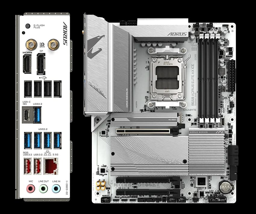Placa de baza Gigabyte B650 AORUS ELITE AX ICE, Socket AM5, DDR5, ATX — miniatură