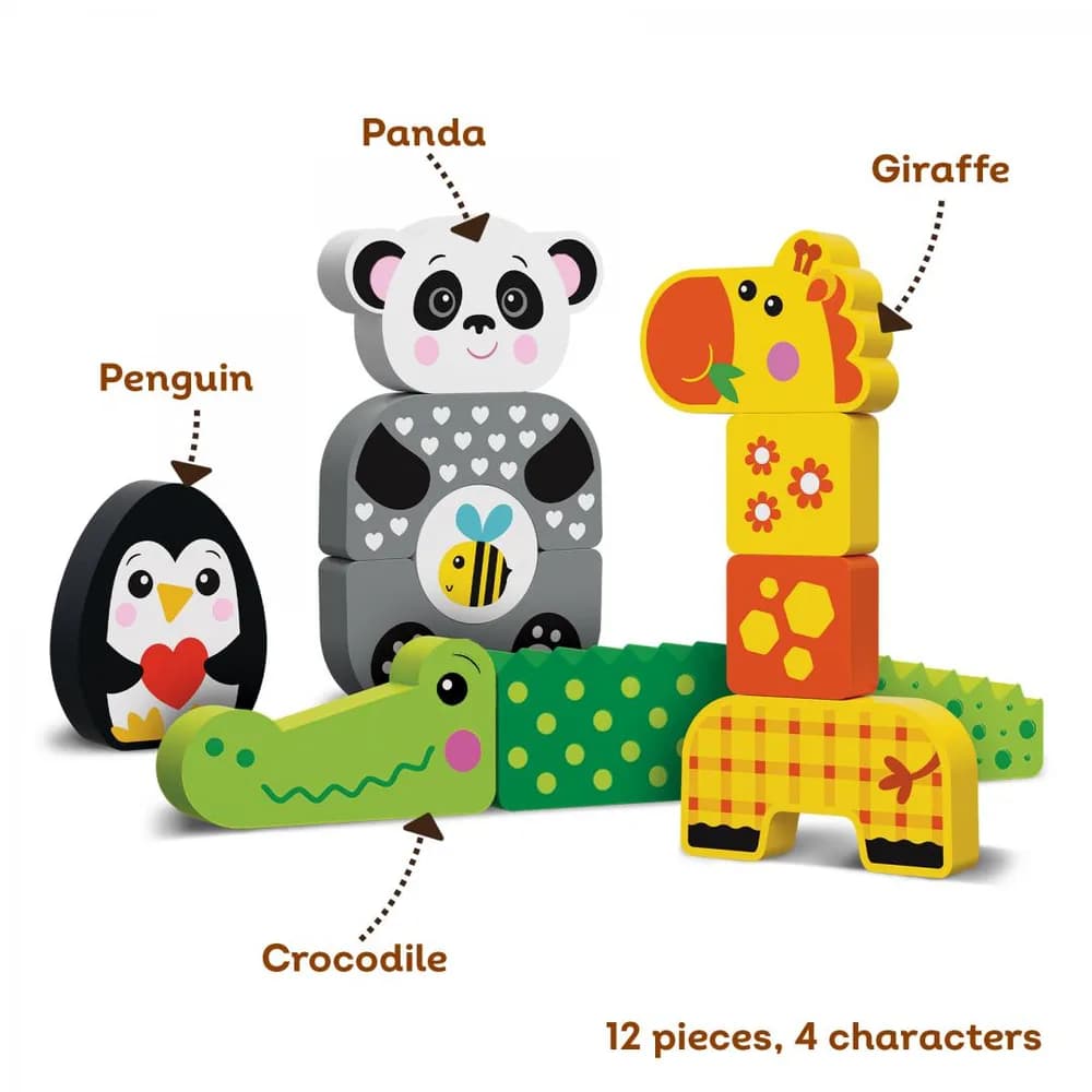 PANDA ȘI PRIETENII SAI, JUCARIE LEMN — miniatură