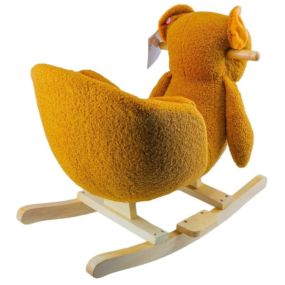 Balansoar pentru bebelusi, Ursulet, lemn + plus, maro, 60x34x45 cm — miniatură