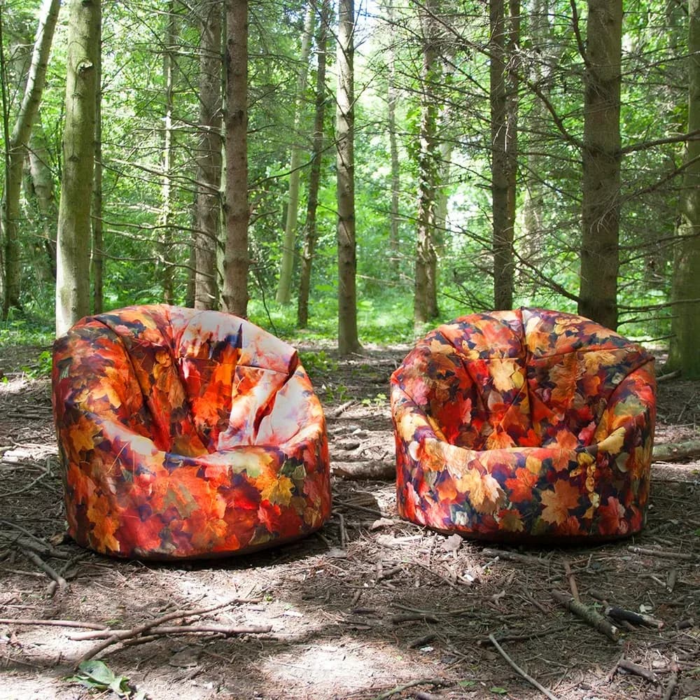 Seninătate sezonieră: Puf cu imprimeu de natură – 62cm x 62cm x 70cm — miniatură