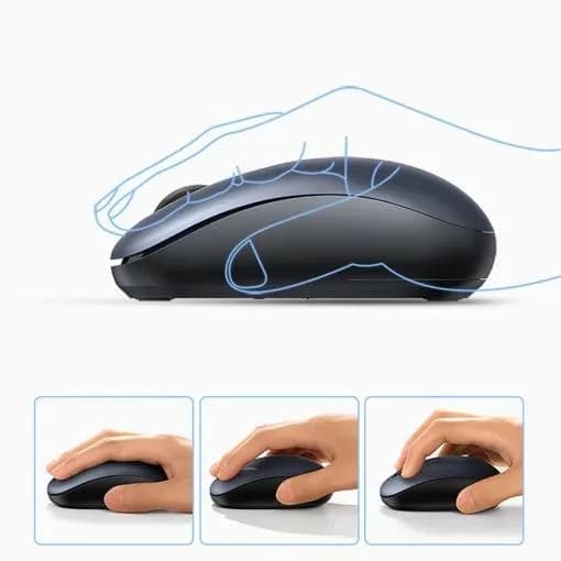 MOUSE Ugreen, "MU105" PC sau NB, wireless 2.4GHz, optic, 3/1 butoane/scroll, 2400 dpi, include baterie, albastru "90550" - 6957303895502 — miniatură