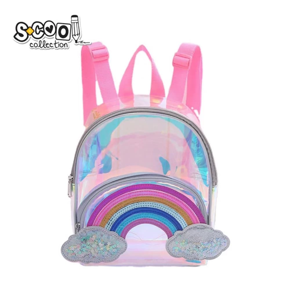 Ghiozdan gradinita transparent, 20x26x13 cm, RAINBOW - S-COOL