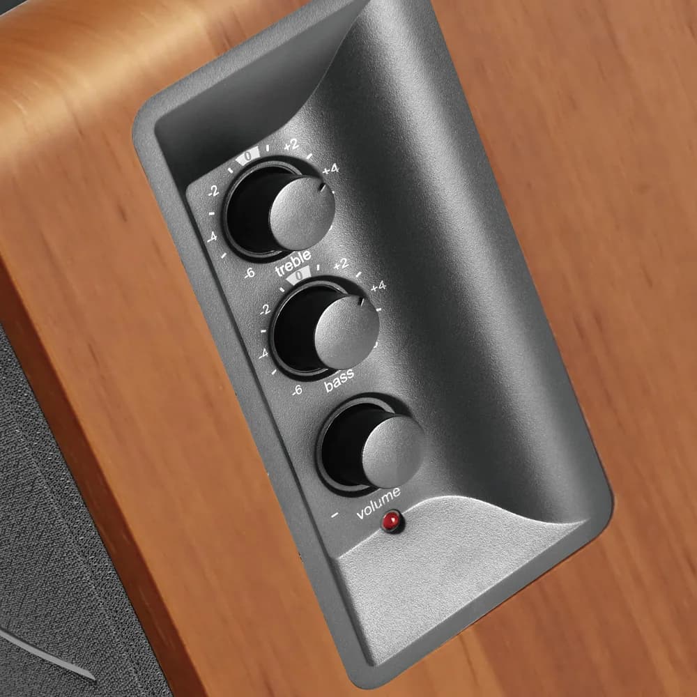 BOXE EDIFIER 2.0, RMS: 42W (2 x 21W), telecomanda wireless, volum, bass, treble, sub-out, brown, "R1280TS-BR" — miniatură