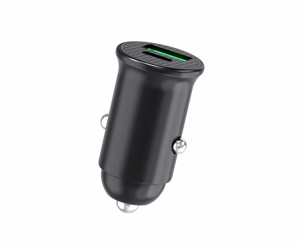 INCARCATOR AUTO SERIOUX 60W 12V, Alimentator/încărcător auto cu USB, Ieșire USB-C & USB-A — miniatură