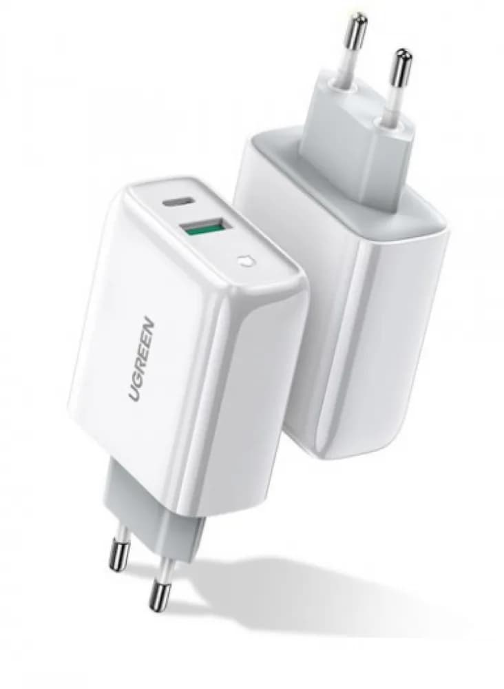 INCARCATOR retea Ugreen, "CD170" Quick Charge 36W, USB x 1, USB Type-C x 1, 5V/3.4A max, alb