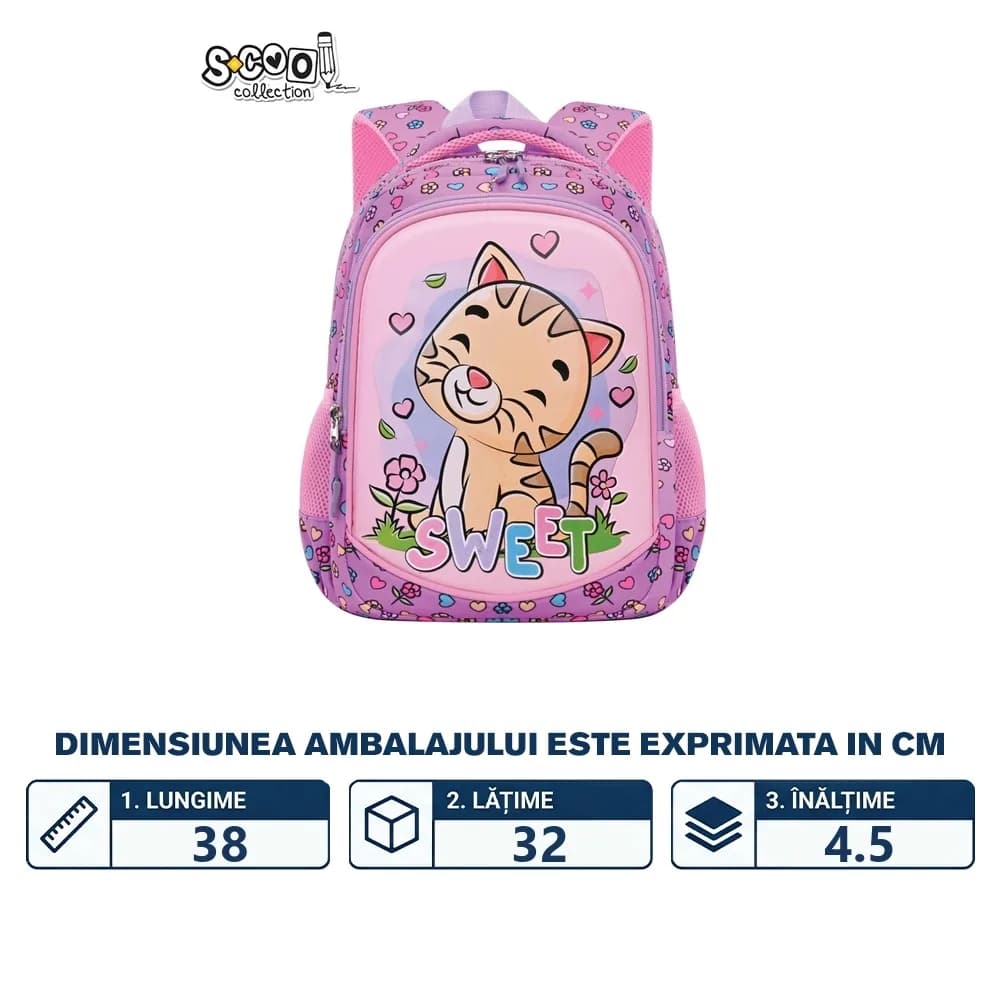 Ghiozdan gradinita, 34x23x14 cm, SWEET - S-COOL — miniatură