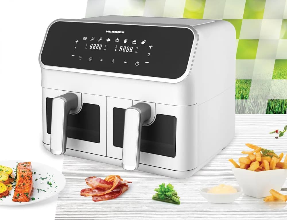 FRITEUZA DUBLA CU AER CALD HEINNER DUALFRY SUPREME HAF-H8DB17WH — miniatură