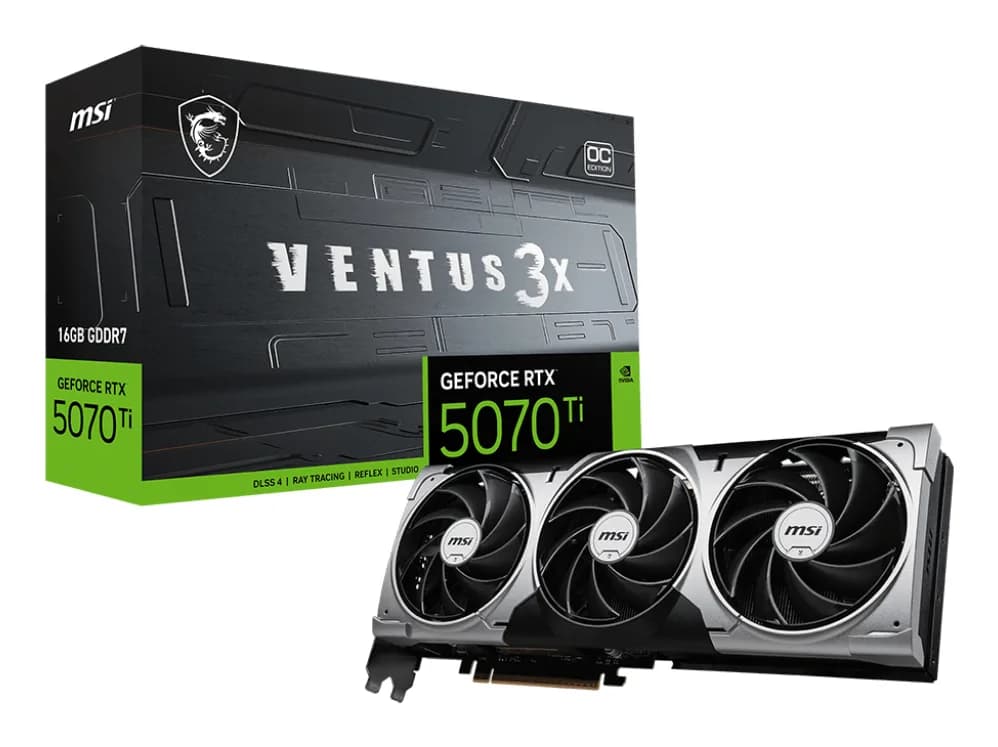 Placa video GeForce RTX 5070 Ti VENTUS 3X OC 16GB GDDR7 256-bit DLSS 4.0 — miniatură