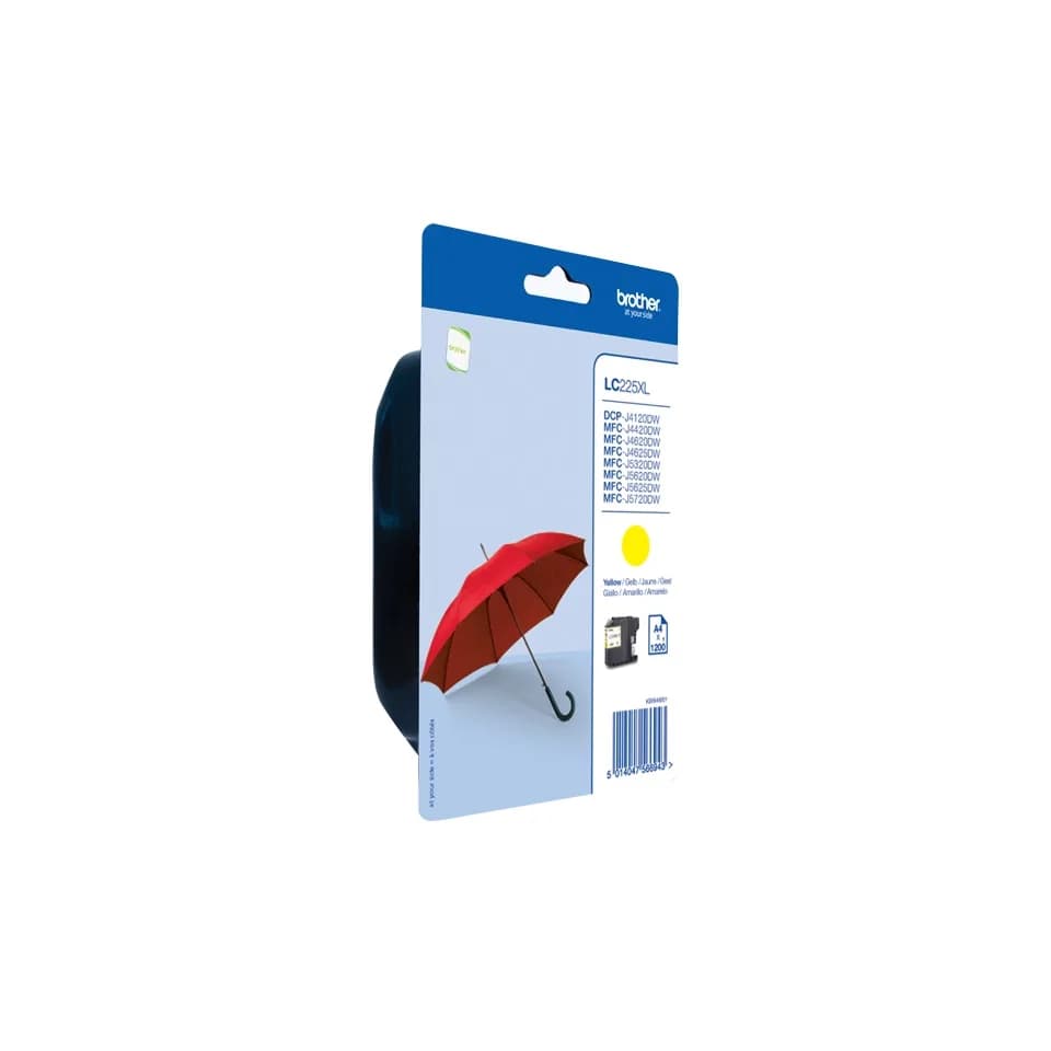 Cartus Cerneala Original Brother Yellow, LC225XLY, pentru DCP-J4120|MFC-J4420|J4620|J5320|J5620|J5720, 1.2K, "LC225XLY" — miniatură