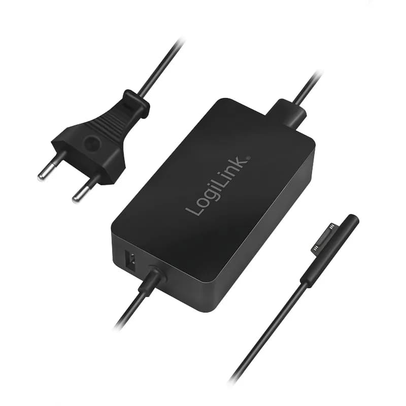 ALIMENTATOR retea 220V LOGILINK, pentru Microsoft Surface, compatibil cu Pro 6/4/3 si Laptop/Go/Book, 44W, USB 5V/1A, 0.5m, negru, "PA0197"