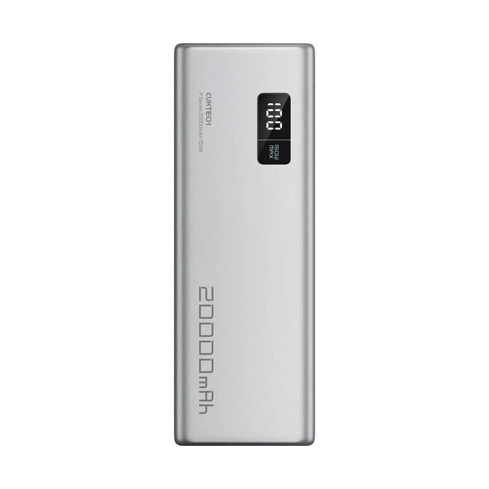 POWER BANK Cuktech P+ Series 2C1A, 20000mAh, 150W, 1 x USB; 2 x USB Type-C, digital display pt. status baterie, gri "CUKPB200GLBK"
