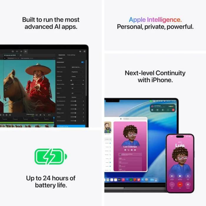 MacBook Pro 14.2"/Apple M5 Pro (CPU 18-core, GPU 20-core, Neural Engine 16-core)/24GB/2TB - Space Black - INT KB (No Adapter) - 2026 — miniatură