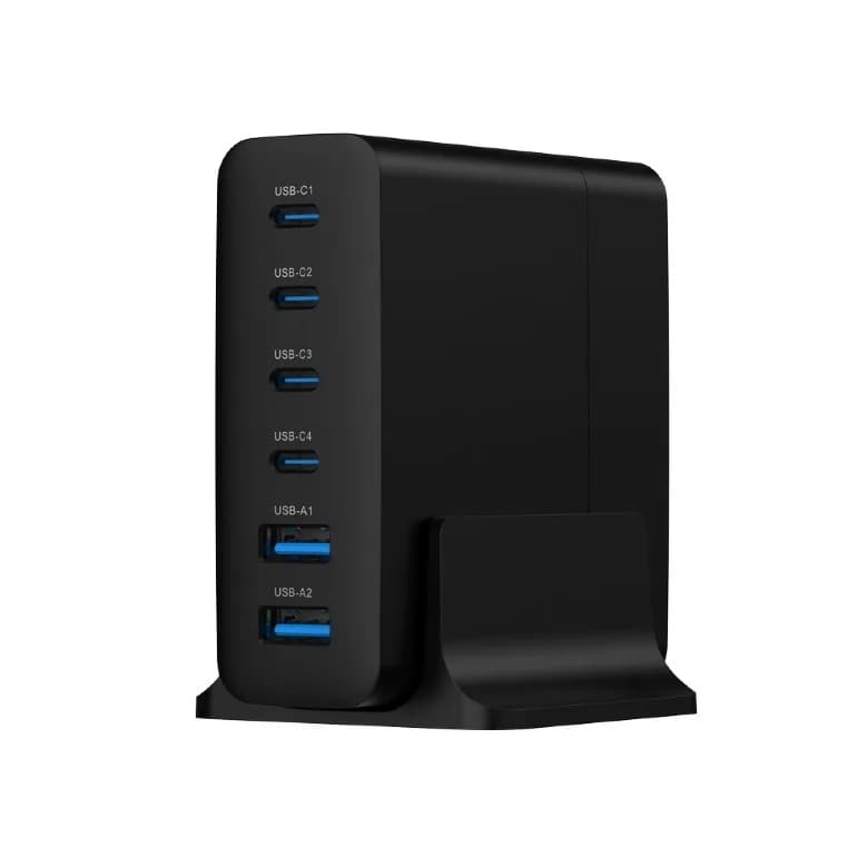 ALIMENTATOR retea 220V GEMBIRD, universal, 2 x USB-A + 4 x USB-C 3A, max. 75W PD GaN, protectie: scurtcircuit, supraincarcare, supratensiune, supraincalzire, cablu 1.5m, negru, "TA-UC-2A4C-PD75-01-BK"