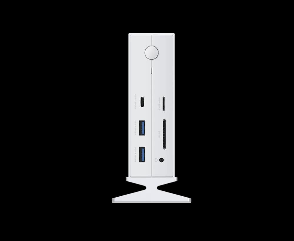 DOCKING STATION D-LINK, 14-in-1 Thunderbolt 4, conectare PC Type-C, porturi: 1xjack 3.5,1xSD/microSD slot, 3xUSB, 2xUSB 3.1, 1xUSB Type-C, 1xGigabit RJ45, 1xThunderbolt 4, 1xHDMI 2.1 8K/30Hz, 1xDP 1.4 8K/30Hz, alb "DUF-E01" — miniatură