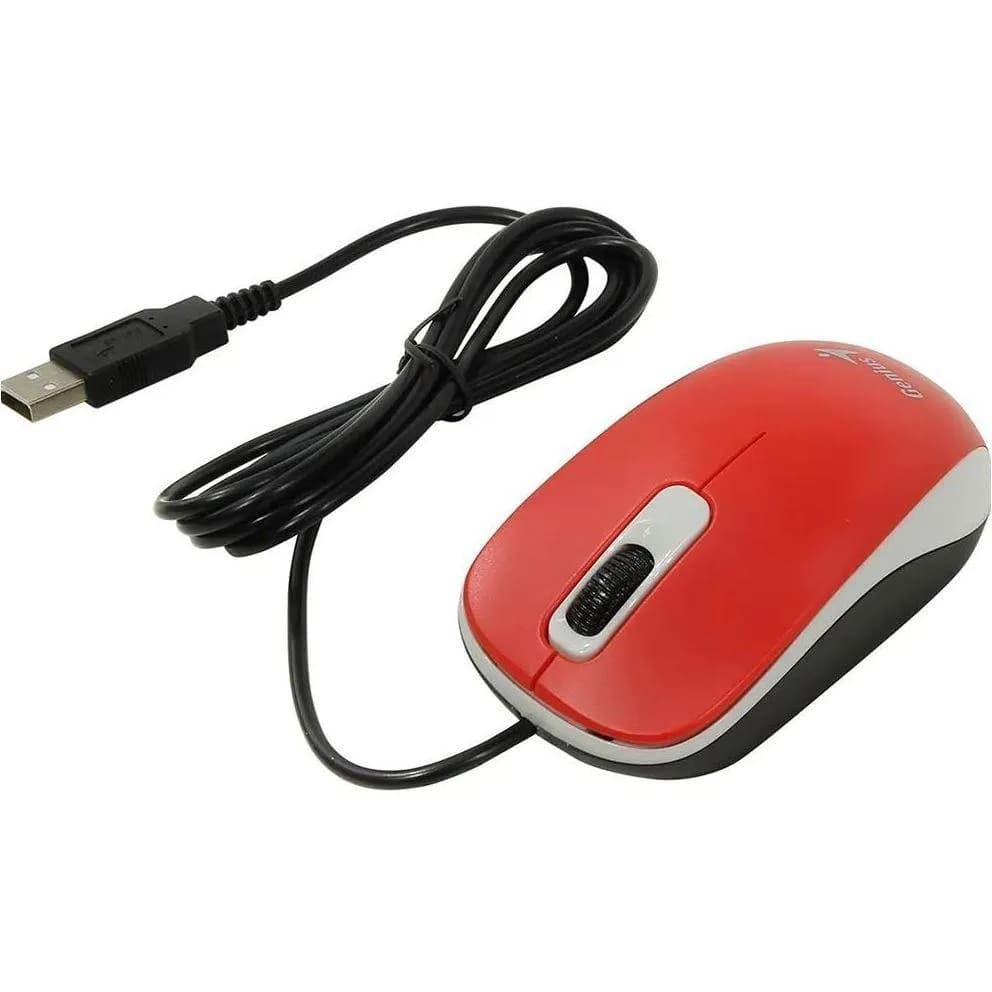 Mouse GENIUS DX-110, 1000 dpi, rosu — miniatură