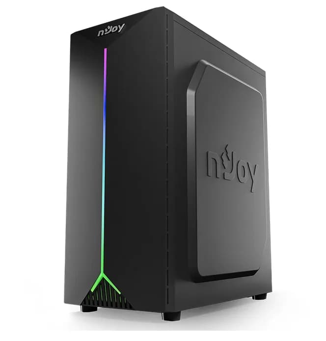 Carcasa NJOY Anil, RGB, Mid Tower, Black — miniatură