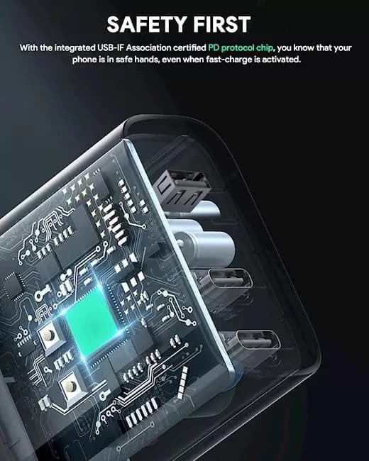 Alimentator retea Aukey, PA-B7O BK, 140W, fast charge, 2 x USB-C, 1 x USB-A, negru, "EU001-LLTSEUN1041556" - 689323785780 — miniatură