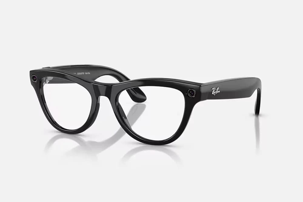 Ray-Ban Meta Skyler AI Glasses Shiny Black/Transitions Amethyst — miniatură