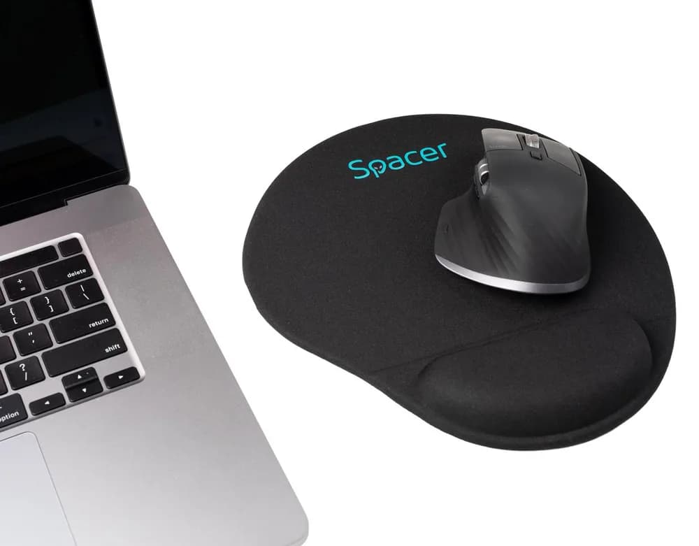 Mousepad Gaming SPACER SPMP-PAD-GEL-BK, 240 x 220 mm, Negru — miniatură