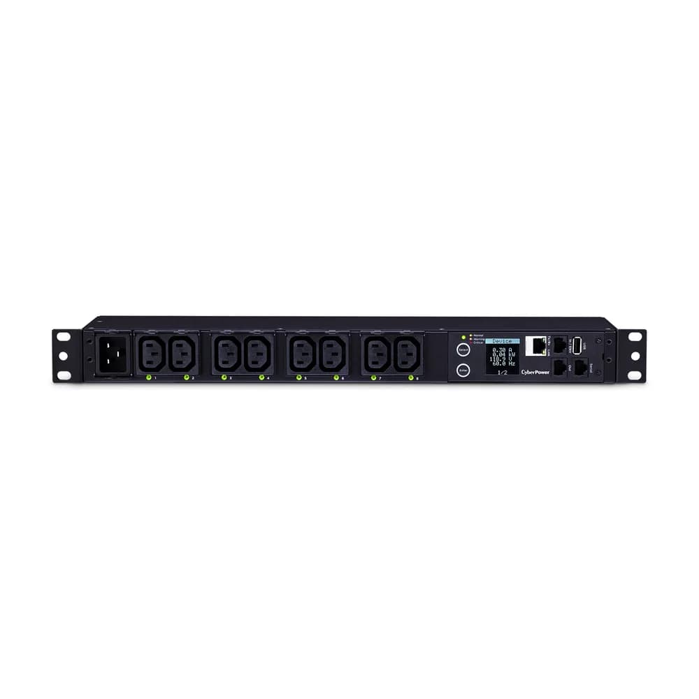 PDU CYBER POWER 1U pt. rack 19 inch, 8 prize IEC, intrare IEC, max 16 A, "PDU81005" — miniatură