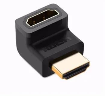 ADAPTOR video Ugreen, "HD112" cupla extender HDMI (T) la HDMI (M), 90 grade sus, rezolutie maxima 4K UHD (3840 x 2160) la 60 Hz, conectori auriti,negru "20110" - 6957303821105