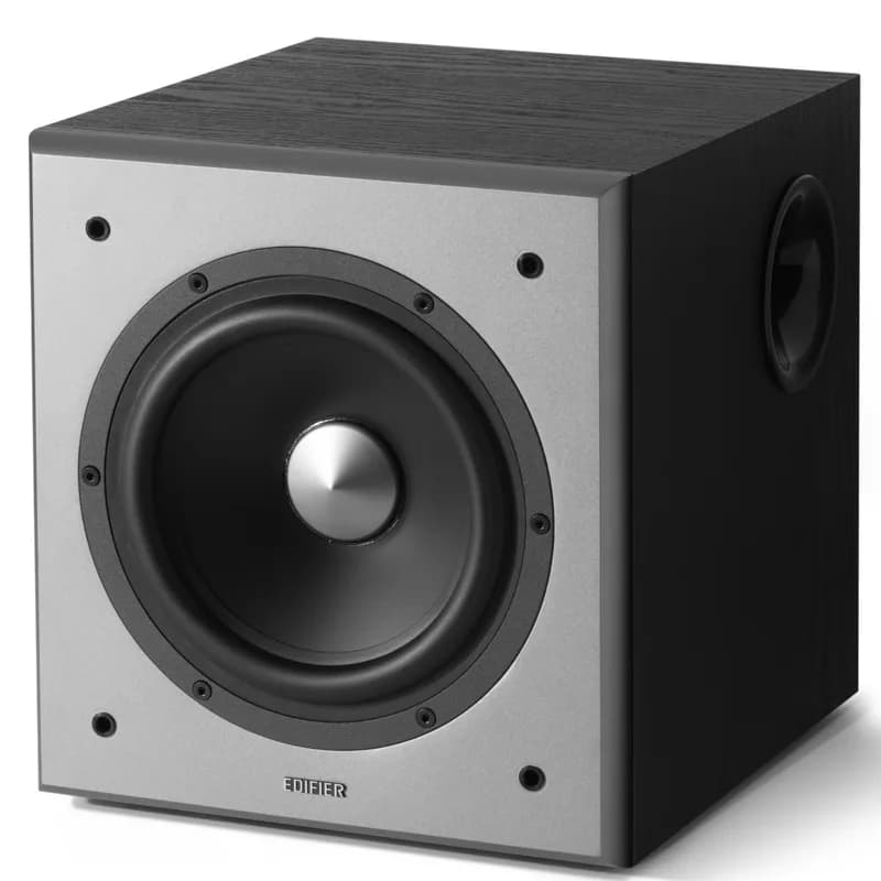 SUBWOOFER EDIFIER, RMS: 70W activ, 8" bass, RCA Line-in/Line-out, automatic stand-by, frecv. 38Hz-200Hz, MDF 21mm, black, " T5-BK" — miniatură