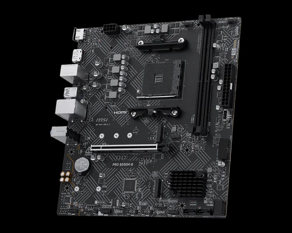 Placa de baza MSI PRO B550M-B, Socket AM4, DDR4, Negru "PRO B550M-B" — miniatură