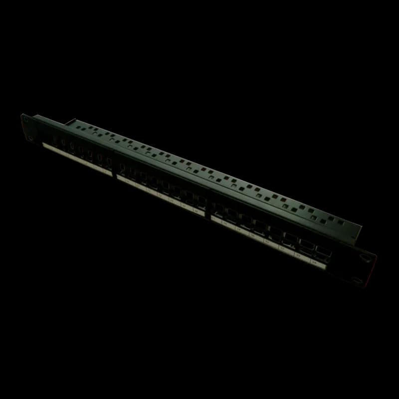 Patch panel 24 porturi, 1U, neechipat, suport de cabluri integrat, black - EMTEX, "EMT-PP24-BLANK"