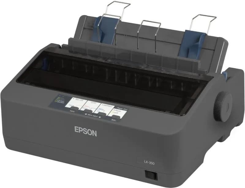 Imprimanta matriceala mono Epson LX-350, dimensiune A4, numar ace: 9 pini, viteza 15cpi, rezolutie 240x144dpi, memorie 128KB, limbaje de printare IBM PPDS, ESC/P, interfata USB 2.0, Bidirectional parallel, RS- 232, ribbon inclus, consumabile: S015637, S015647, optional: suport role hartie — miniatură