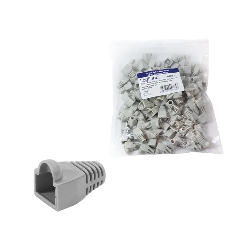 MANSON mufe RJ-45 LOGILINK pt. cablu UTP, FTP, SFTP, RJ-45 (T), plastic, 100 buc, gri, "MP0005" — miniatură