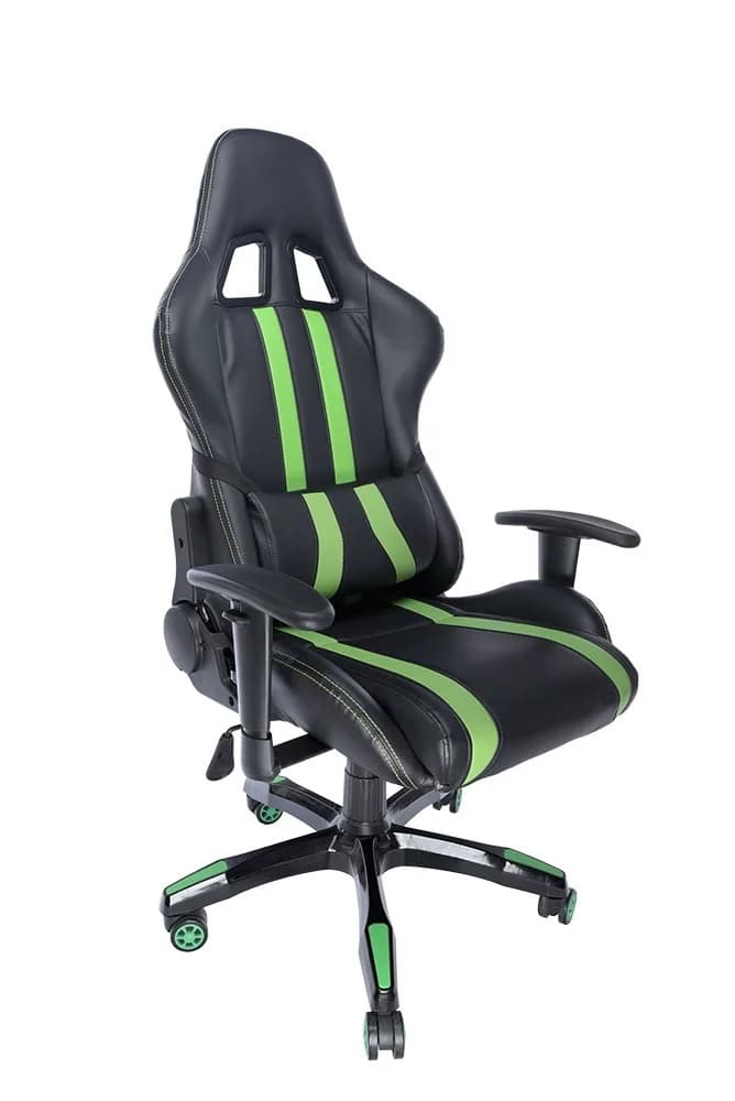SCAUN GAMING SPACER imitatie piele, black & green, brate ajustabile, greutate max. 120kg, dimensiuni 69.5*77.5*126~132cm "SPCH-TRINITY-GRN"/45505852 — miniatură