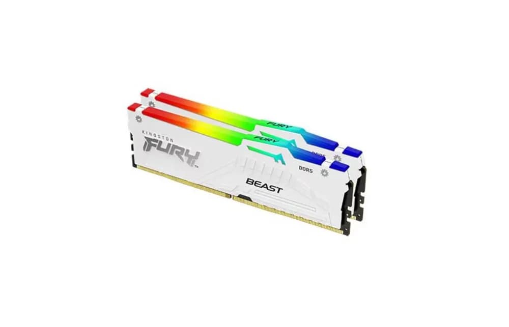 Memorie RAM Kingston DDR5 64GB 5600Mhz CL36 1.35V Dual Channel Kit Fury Beast White RGB EXPO — miniatură