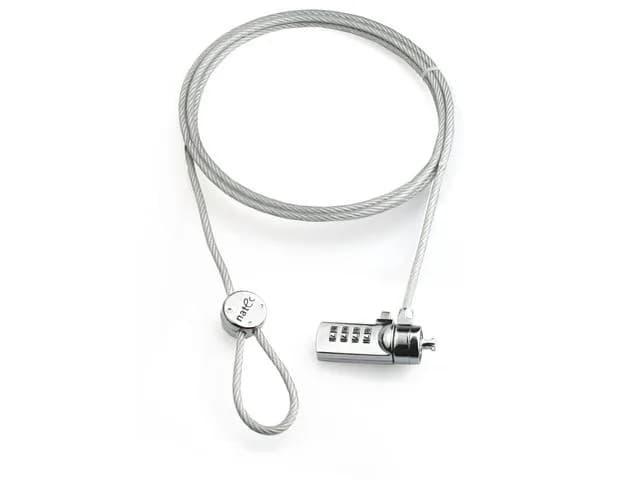 Cablu de securitate laptop Natec, lungime cablu 180 cm, material metal, gri