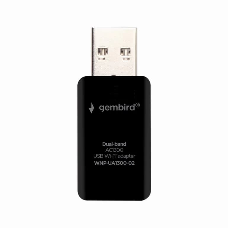 ADAPTOR RETEA GEMBIRD, extern, USB 3.0, suporta pana la 802.11ac 1300 Mbps, 2.4 GHz + 5 GHz, "WNP-UA1300-03"