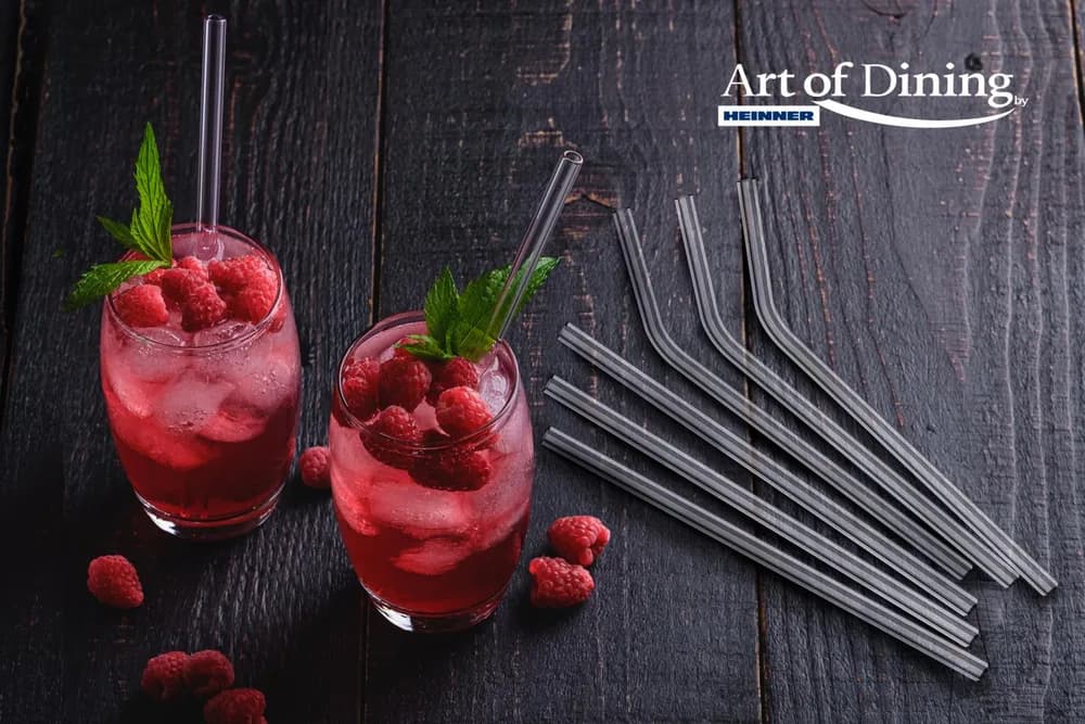 SET 6 PAIE DIN STICLA+PERIE PENTRU CURATARE, ART OF DINING BY HEINNER — miniatură