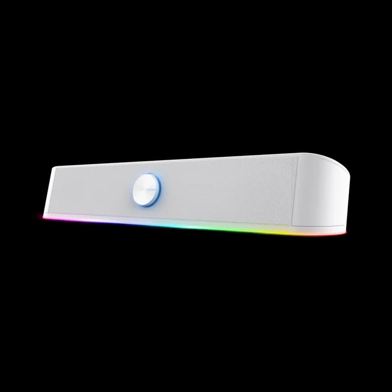 Soundbar Trust GXT 619W Thorne, putere maxima iesire 12W, freccventa raspuns 150 Hz - 20.000 Hz, impendata difuzor 4 Ohm, cu iluminare, alb — miniatură