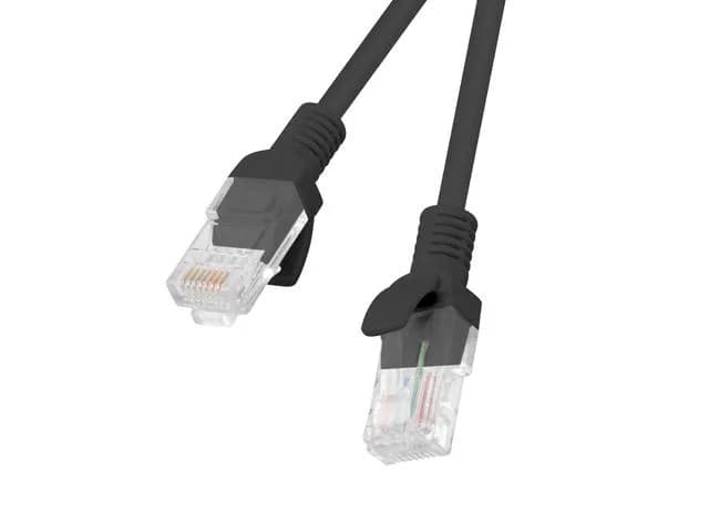Patch cord Cat.5e UTP 1 m negru, Fluke Passed