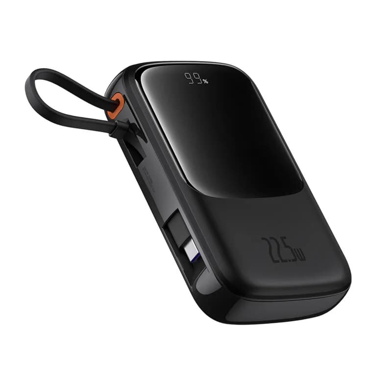 POWER BANK Baseus Qpow Pro+, display, capacitate 10000mAh, 22.5W, 1 x USB; 1 x USB Type-C, cablu integrat 1 x USB Type-C, total 5V/2.4A, negru, "P10067101113-00" - 6932172652463