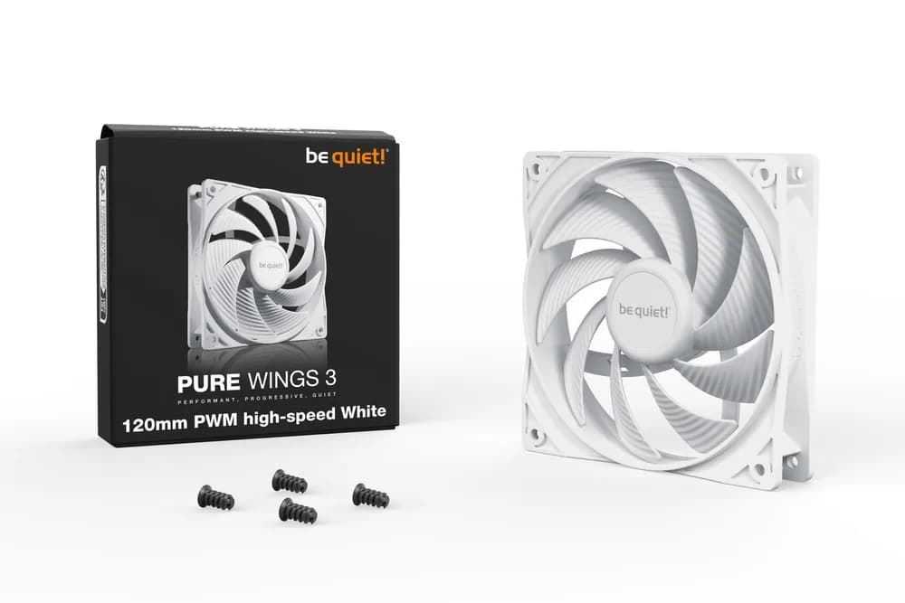 Ventilator be quiet! "PURE WINGS 3 PWM"120mm 2100 rpm, Rifle bearing, 4-pin PWM, alb, "BL111" — miniatură