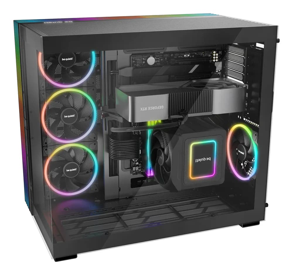 CARCASA be quiet "LIGHT BASE 900 DX", full tower, gaming, fara sursa, suporta 10xfan, USB Type-C x 1, USBx2, audio+mic, 8 sloturi expansiune, negru, "BGW69" — miniatură