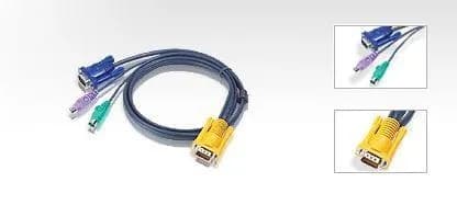 CABLU KVM ATEN, convertor Serial la Video + PS/2, conector 1: SPHD-15 (T); conector 2: VGA (T), PS/2 x 2, "2L-5202P"