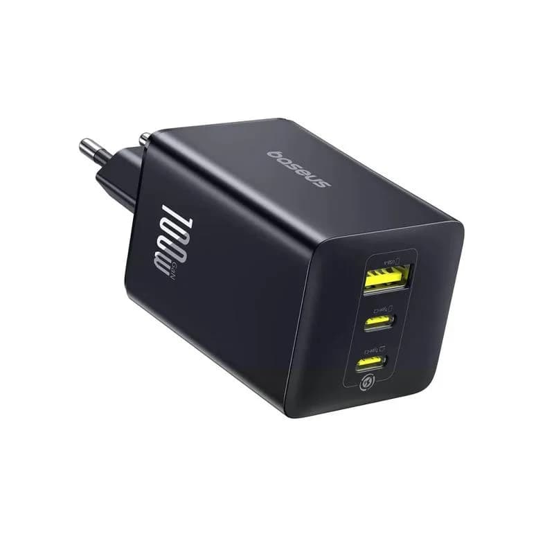 INCARCATOR retea Baseus EnerFill FE11, Quick Charge 100W, 2 x USB Type-C, 1 x USB, negru "P10182102123-00" - 6932172690632 — miniatură